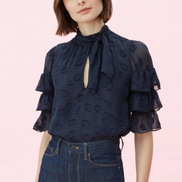Rebecca Taylor Tops - NWT REBECCA TAYLOR Tulip Clip Ruffle Blouse 10